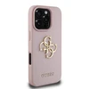 Dėklas Guess PU Grained 4G Metal Logo dėkals tavo Apple iPhone 16 Pro rožinės spalvos