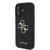 Guess Grained Big 4G Logo Small Classic Logo Apple iPhone 16 dėklas telefonui juodos spalvos