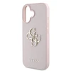 Guess Grained Big 4G Logo Small Classic Logo Apple iPhone 16 dėklas telefonui rožinės spalvos