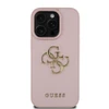 Guess PU Grained 4G Metal Logo Apple iPhone 15 Pro dėklas telefonui rožinės spalvos