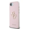 Guess PU Grained 4G Metal Logo Apple iPhone 16e dėklas telefonui rožinės spalvos