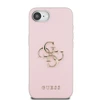 Guess PU Grained 4G Metal Logo Apple iPhone 16e dėklas telefonui rožinės spalvos