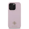 Guess PU Grained 4G Small Metal Logo MagSafe Apple iPhone 16 Pro Max dėklas telefonui rožinės spalvos