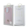 Guess PU Grained 4G Small Metal Logo MagSafe Apple iPhone 16 Pro Max dėklas telefonui rožinės spalvos