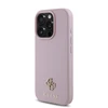 Guess PU Grained 4G Small Metal Logo MagSafe Apple iPhone 16 Pro Max dėklas telefonui rožinės spalvos