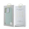 Guess PU Grained Classic Logo MagSafe dėklas skirtas Apple iPhone 16 Pro žalios spalvos