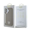 Guess PU Grained Triangle Logo Apple iPhone 16 dėklas telefonui rudos spalvos