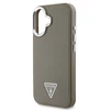 Guess PU Grained Triangle Logo Apple iPhone 16 dėklas telefonui rudos spalvos