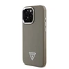 Guess PU Grained Triangle Logo Apple iPhone 16 Pro Max dėklas telefonui rudos spalvos