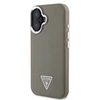 Guess PU Grained Triangle Logo Apple iPhone 16 dėklas telefonui rudos spalvos