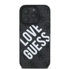 Guess PU Leather 4G Big Love Logo MagSafe Apple iPhone 16 Pro dėklas telefonui juodos spalvos