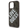 Guess PU Leather 4G Big Love Logo MagSafe Apple iPhone 16 Pro Max dėklas telefonui rudos spalvos