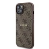 Dėklas GUESS GUHMP15SG4GFRW IPHONE 15/14/13 6.1 "BROWN / BROWN HARDCASE 4G COLLECTION LEATHER METAL LOGO MAGSAFE