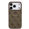 GUESS dėklas, skirtas IPHONE 17 Pro, suderinamas su MagSafe GUHMP17LG4GFRW (PU 4G Ring Classic Logo) rudas