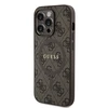 Guess GUHMP14LG4GFRW Apple iPhone 14 Pro 6.1" rudos spalvos dėklas 4G Collection Leather Metal Logo MagSa