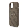 Guess PU Leather 4G Colored Ring Strap MagSafe dėklas skirtas Apple iPhone 15 rudos spalvos
