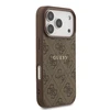 GUESS dėklas, skirtas IPHONE 17 Pro, suderinamas su MagSafe GUHMP17LG4GFRW (PU 4G Ring Classic Logo) rudas