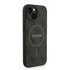 Guess PU Leather 4G Colored Ring Strap MagSafe dėklas skirtas Apple iPhone 13 juodos spalvos