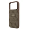 GUESS dėklas, skirtas IPHONE 17 Pro, suderinamas su MagSafe GUHMP17LG4GFRW (PU 4G Ring Classic Logo) rudas