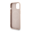 Guess PU Leather 4G Colored Ring Strap MagSafe dėklas skirtas Apple iPhone 14 rožinės spalvos