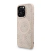 Guess PU Leather 4G Colored Ring Strap MagSafe dėklas skirtas Apple iPhone 16 Pro Max rožinės spalvos