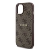 Dėklas GUESS GUHMP15SG4GFRW IPHONE 15/14/13 6.1 "BROWN / BROWN HARDCASE 4G COLLECTION LEATHER METAL LOGO MAGSAFE