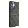 Dėklas Guess Leather 4G Colored Ring Classic Logo MagSafe Samsung Galaxy S25 Ultra rudos spalvos