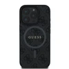 Guess PU Leather 4G Colored Ring MagSafe Apple iPhone 16 Pro dėklas telefonui juodos spalvos