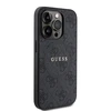 Dėklas Guess Apple iPhone 15 Pro 4G Collection Odinis Metalinis Logotipas MagSafe Juodas | ATSPĖK
