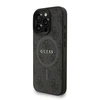 Guess PU Leather 4G Colored Ring Strap MagSafe dėklas skirtas Apple iPhone 16 Pro juodos spalvos