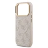 Guess PU Leather 4G Gold Frame MagSafe dėklas skirtas Apple iPhone 17 Pro rožinės spalvos