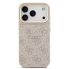 Guess PU Leather 4G Gold Frame MagSafe dėklas skirtas Apple iPhone 17 Pro rožinės spalvos