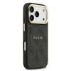 Guess PU Leather 4G Gold Frame MagSafe dėklas skirtas Apple iPhone 17 Pro juodos spalvos