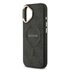 Guess PU Leather 4G Gold Frame MagSafe dėklas skirtas Apple iPhone 17 juodos spalvos