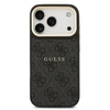 Guess PU Leather 4G Gold Frame MagSafe dėklas skirtas Apple iPhone 17 Pro juodos spalvos