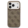 Guess PU Leather 4G Gold Frame MagSafe dėklas skirtas Apple iPhone 17 Pro rudos spalvos