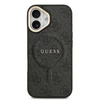 Guess PU Leather 4G Gold Frame MagSafe dėklas skirtas Apple iPhone 17 juodos spalvos