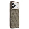 Guess PU Leather 4G Gold Frame MagSafe dėklas skirtas Apple iPhone 17 Pro Max rudos spalvos