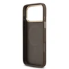 Guess PU Leather 4G Gold Frame MagSafe dėklas skirtas Apple iPhone 17 Pro Max rudos spalvos
