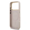 Guess PU Leather 4G Gold Frame MagSafe dėklas skirtas Apple iPhone 17 Pro rožinės spalvos