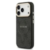 Guess PU Leather 4G Gold Frame MagSafe dėklas skirtas Apple iPhone 17 Pro juodos spalvos