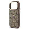Guess PU Leather 4G Gold Frame MagSafe dėklas skirtas Apple iPhone 17 Pro rudos spalvos