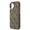 Guess PU Leather 4G Gold Frame MagSafe dėklas skirtas Apple iPhone 17 rudos spalvos