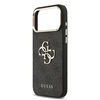 Guess PU Leather 4G Metal Logo Gold Frame dėklas skirtas Apple iPhone 17 Pro Max juodos spalvos