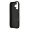 Guess PU Leather 4G Metal Logo Gold Frame dėklas skirtas Apple iPhone 17 juodos spalvos