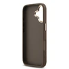 Guess PU Leather 4G Metal Logo Gold Frame dėklas skirtas Apple iPhone 17 rudos spalvos
