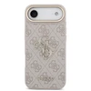 Guess PU Leather 4G Metal Logo Gold Frame dėklas skirtas Apple iPhone Air rožinės spalvos