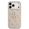 Guess PU Leather 4G Metal Logo Gold Frame dėklas skirtas Apple iPhone 17 Pro Max rožinės spalvos