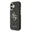 Guess PU Leather 4G Metal Logo Gold Frame dėklas skirtas Apple iPhone 17 juodos spalvos