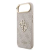 Guess PU Leather 4G Metal Logo Gold Frame dėklas skirtas Apple iPhone Air rožinės spalvos